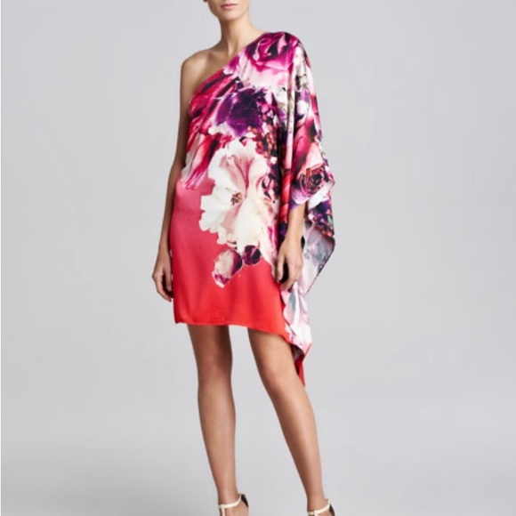 Roberto Cavalli One-Shoulder Draped Floral Dress. - Picture 2 of 6